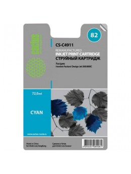 Картридж струйный CACTUS (CS-C4911) для плоттеров HP DesignJet 500/510/800, голубой, 72 мл