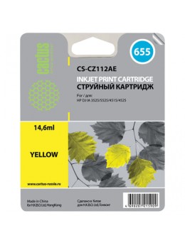 Картридж струйный CACTUS (CS-CZ112AE) для HP Deskjet I3525/5525/4515/4525, желтый, 14,6 мл Картридж струйный CACTUS (CS-CZ112AE) для HP Deskjet I3525/5525/4515/4525, желтый, 14,6 мл