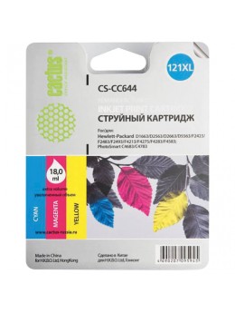 Картридж струйный CACTUS (CS-CC644) для HP DeskJet D2500/2530/F4200, цветной, 18 мл