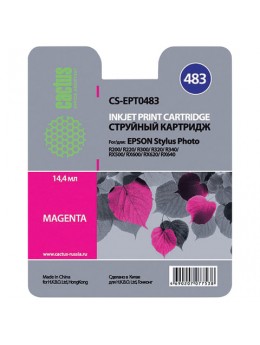 Картридж струйный CACTUS (CS-EPT0483) для EPSON Stylus Photo R200/R300/RX500, пурпурный Картридж струйный CACTUS (CS-EPT0483) для EPSON Stylus Photo R200/R300/RX500, пурпурный