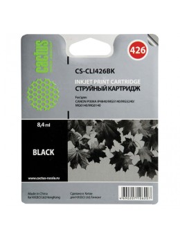 Картридж струйный CACTUS (CS-CLI426BK) для CANON Pixma MG5140/MG5240/MG6140/MG8140, черный Картридж струйный CACTUS (CS-CLI426BK) для CANON Pixma MG5140/MG5240/MG6140/MG8140, черный