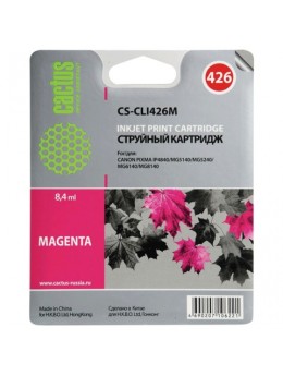 Картридж струйный CACTUS (CS-CLI426M) для CANON Pixma MG5140/5240/6140/8140, пурпурный, 447 стр.