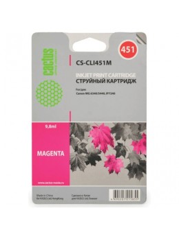 Картридж струйный CACTUS (CS-CLI451M) для CANON Pixma iP7240, пурпурный