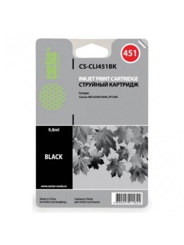 Картридж струйный CACTUS (CS-CLI451BK) для CANON Pixma iP7240, черный