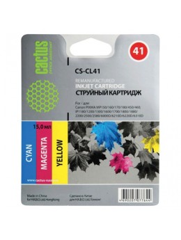 Картридж струйный CACTUS (CS-CL41) для CANON Pixma iP1200/1600/1700/2200/MP150/160, цветной Картридж струйный CACTUS (CS-CL41) для CANON Pixma iP1200/1600/1700/2200/MP150/160, цветной