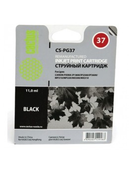 Картридж струйный CACTUS (CS-PG37) для CANON PIXMA MP210/220/310/300/140/iP1800, черный