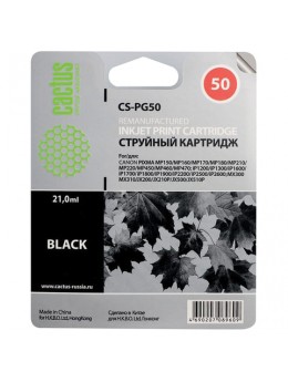 Картридж струйный CACTUS (CS-PG50) для CANON PIXMA MP150/170/450/160/460/JX200/500, черный Картридж струйный CACTUS (CS-PG50) для CANON PIXMA MP150/170/450/160/460/JX200/500, черный