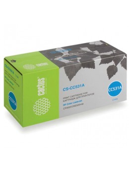 Картридж лазерный CACTUS (CS-CC531A) для HP ColorLaserJet CP2025/CM2320, голубой, ресурс 2800 стр. Картридж лазерный CACTUS (CS-CC531A) для HP ColorLaserJet CP2025/CM2320, голубой, ресурс 2800 стр.