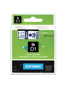 Картридж для принтеров этикеток DYMO D1, 9 мм х 7 м, лента пластиковая, голубой шрифт, белый фон, S0720690 Картридж для принтеров этикеток DYMO D1, 9 мм х 7 м, лента пластиковая, голубой шрифт, белый фон, S0720690