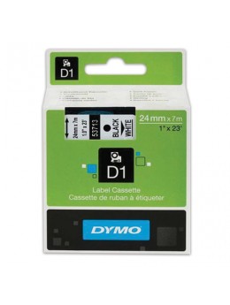 Картридж для принтеров этикеток DYMO D1, 24 мм х 7 м, лента пластиковая, чёрный шрифт, белый фон, S0720930