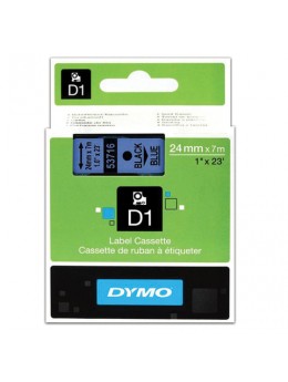 Картридж для принтеров этикеток DYMO D1, 24 мм х 7 м, лента пластиковая, чёрный шрифт, синий фон, S0720960 Картридж для принтеров этикеток DYMO D1, 24 мм х 7 м, лента пластиковая, чёрный шрифт, синий фон, S0720960