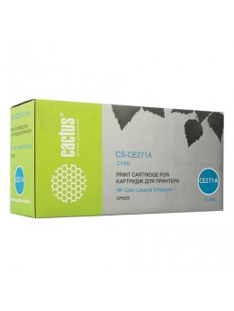 Картридж лазерный CACTUS (CS-CE271A) для HP ColorLaserJet CP5525, голубой, ресурс 15000 стр., CS-CE271A(R)