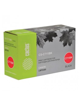 Картридж лазерный CACTUS (CS-C711BK) для CANON LBP-5300, черный, ресурс 6000 стр.
