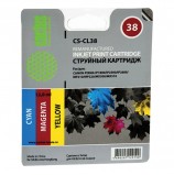 Картридж струйный CACTUS (CS-CL38) для CANON PIXMA iP1800/1900/2500/MP140/190, цветной, ресурс 205 стр.