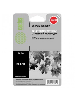 Картридж струйный CACTUS (CS-PGI2400XLВК) для CANON iB4040/MB5040/MB5340, черный, ресурс 2500 стр., CS-PGI2400XLBK Картридж струйный CACTUS (CS-PGI2400XLВК) для CANON iB4040/MB5040/MB5340, черный, ресурс 2500 стр., CS-PGI2400XLBK