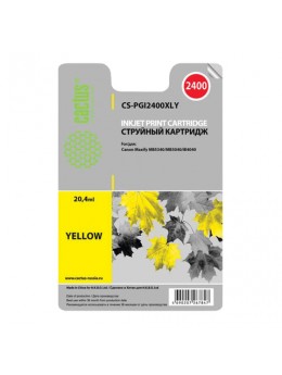 Картридж струйный CACTUS (CS-PGI2400XLY) для CANON iB4040/MB5040/MB5340, желтый, ресурс 1500 стр.