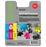 Картридж струйный CACTUS (CS-CL51) для CANON PIXMA MP450/150/170/iP2200/6210D, цветной, ресурс 275 стр.