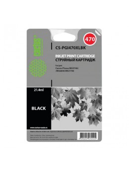 Картридж струйный CACTUS (CS-PGI470XLBK) для CANON PIXMA MG5740/6840/7740, черный пигм, ресурс 500 стр. Картридж струйный CACTUS (CS-PGI470XLBK) для CANON PIXMA MG5740/6840/7740, черный пигм, ресурс 500 стр.