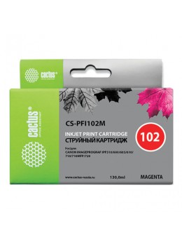 Картридж струйный CACTUS (CS-PFI102M) для CANON iPF500/510/F600/605/650/700, пурпурный, 130 мл Картридж струйный CACTUS (CS-PFI102M) для CANON iPF500/510/F600/605/650/700, пурпурный, 130 мл