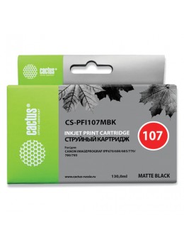 Картридж струйный CACTUS (CS-PFI107MBK) для CANON PF680/685/780/785, матовый черный, 130 мл Картридж струйный CACTUS (CS-PFI107MBK) для CANON PF680/685/780/785, матовый черный, 130 мл