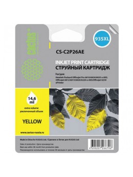 Картридж струйный CACTUS (CS-C2P26AE) для HP Officejet Pro 6830/6230, желтый, ресурс 1000 стр.