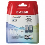 Картридж струйный CANON (PG-510/CL-511) PIXMA MP240/250/260/MX320, черный и цветной, 264 страниц, оригинальный, 2970B010