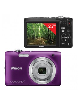Фотоаппарат компактный NIKON CoolPix А100, 20,1 Мп, 5x zoom, 2,7' ЖК-монитор, HD, фиолетовый, VNA973E1