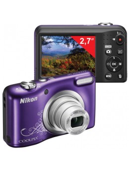Фотоаппарат компактный NIKON CoolPix А10, 16,1 Мп, 5х zoom, 2,7' ЖК-монитор, HD, фиолетовый, VNA983E1