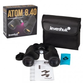 Бинокль LEVENHUK 'Atom 8x40', увеличение х8, объектив 50 мм, широкоугольный, черный, 67680