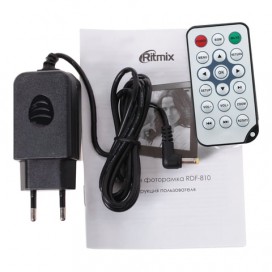 Фоторамка цифровая RITMIX RDF-810, 8' (20 см), 4:3, 800х600, SD/SDHC/MMC, mini-USB, чёрная