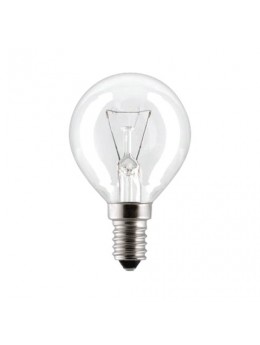 Лампа накаливания PHILIPS P45 CL E14, 60 Вт, шарообразная, прозрачная, колба d = 45 мм, цоколь E14, 066992