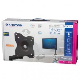 Кронштейн для монитора настольный KROMAX OFFICE-1, VESA 75/100, 10'-24', до 10 кг, 5 степ. свободы, 20030