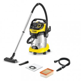 Пылесос KARCHER MV/WD 6 P Premium, с пылесборником, 1300 Вт, розетка, выдув, контейнер из нержавеющей стали, 1.348-270.0