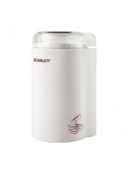 Кофемолка SCARLETT SC-CG44501, мощность 160 Вт, вместимость 65 г, пластик, белая Кофемолка SCARLETT SC-CG44501, мощность 160 Вт, вместимость 65 г, пластик, белая