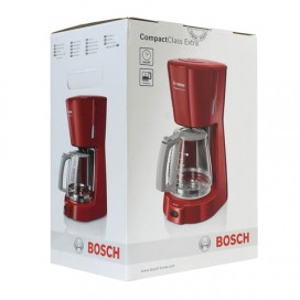 Кофеварка капельная BOSCH TKA3A034, 1100 Вт, объем 1,25 л, подогрев, красная