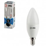 Лампа светодиодная ЭРА, 5 (40) Вт, цоколь E14, 'свеча', холодный белый свет, 30000 ч., LED smdB35-5w-840-E14