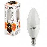 Лампа светодиодная ЭРА, 7 (60) Вт, цоколь E14, 'свеча', теплый белый свет, 30000 ч., LED smdB35-7w-827-E14