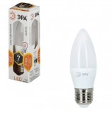 Лампа светодиодная ЭРА, 7 (60) Вт, цоколь E27, 'свеча', теплый белый свет, 30000 ч., LED smdB35-7w-827-E27