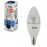 Лампа светодиодная ЭРА, 7 (60) Вт, цоколь E14, 'прозрачная свеча', холодный белый свет, 30000 ч., LED smdB35-7w-840-E14-Clear, B35-7w-840-E14c