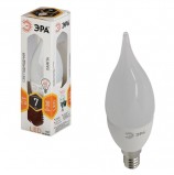 Лампа светодиодная ЭРА, 7 (60) Вт, цоколь E14, 'свеча на ветру', теплый белый свет, 30000 ч., LED smdBXS-7w-827-E14