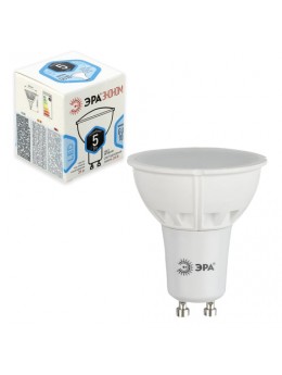 Лампа светодиодная ЭРА, 5 (35) Вт, цоколь GU10, MR16, холодный белый свет, 25000 ч., LED smdMR16-5w-840-GU10ECO