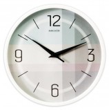 Часы настенные САЛЮТ П-2Б8-453, круг, светло-серые, белая рамка, 26,5х26,5х3,8 см
