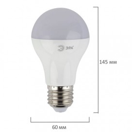 Лампа светодиодная ЭРА, 11 (100) Вт, цоколь E27, грушевидная, теплый белый свет, 25000 ч., LED, smdA60-10w-827-E27, Б0020532