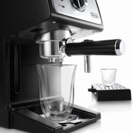 Кофеварка рожковая DELONGHI ECP 33.21/BK, 1100 Вт, объем 1 л, ручной капучинатор, серая, ECP33.21/BK