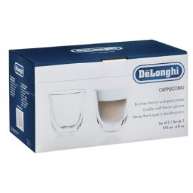 Набор кофейный DELONGHI для капучино на 2 персоны, стекло, 190 мл, прозрачный, Cappucino