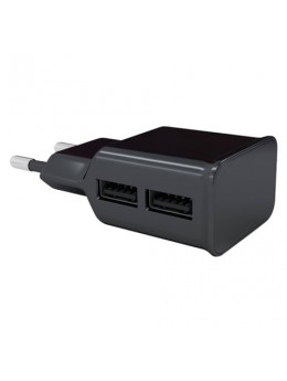 Зарядное устройство сетевое (220 В) RED LINE NT-2A, 2 порта USB, выходной ток 2,1 А, черное, УТ000009404