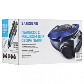 Пылесос SAMSUNG VC20M251AWB/EV с пылесборником, 2000 Вт, мощность всасывания 460 Вт, синий