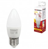 Лампа светодиодная SONNEN, 5 (40) Вт, цоколь E27, свеча, теплый белый свет, LED C37-5W-2700-E27, 453707