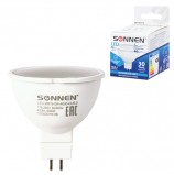 Лампа светодиодная SONNEN, 5 (40) Вт, цоколь GU5.3, холодный белый свет, LED MR16-5W-4000-GU5.3, 453714