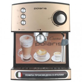 Кофеварка рожковая POLARIS PCM 1527E, 850 Вт, объем 1,5 л, 15 бар, ручной капучинатор, бежевый